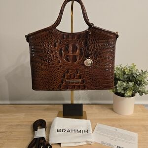 Brahmin Small Elaine Satchel – Pecan Melbourne